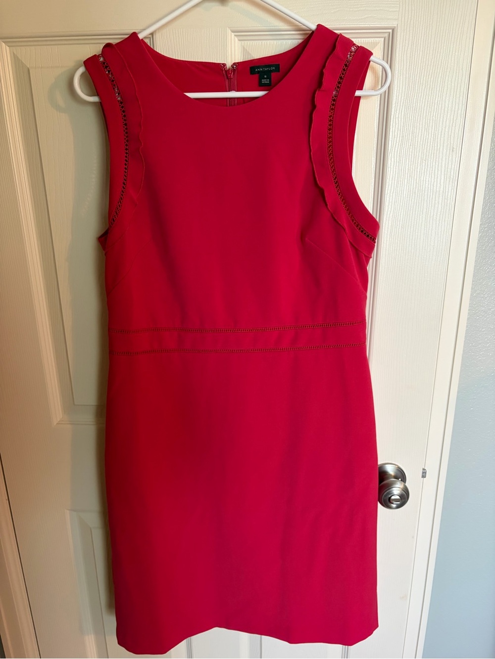 Ann Taylor Bright Red Sleeveless Sheath Dress